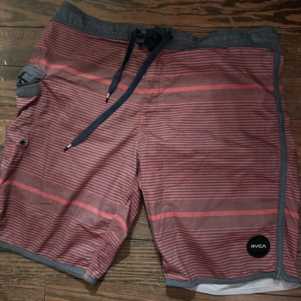 RVCA swim trunk board shorts 34, red like new